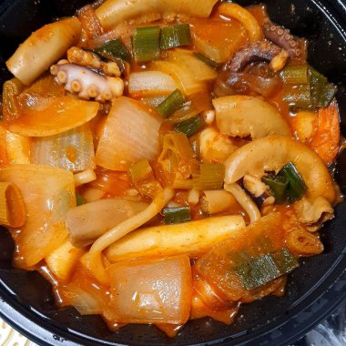 Lezzetli Asya mutfağının yakın görüntüsü