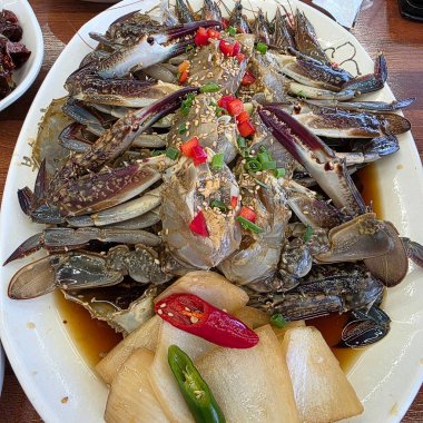 Lezzetli Asya yemeklerinin yakın görüntüsü