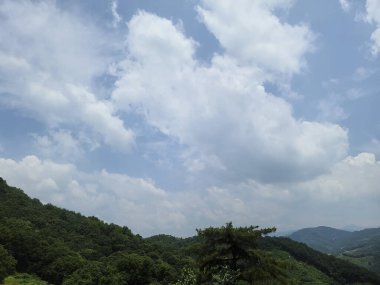 Dağlarda dağları olan güzel bir manzara.