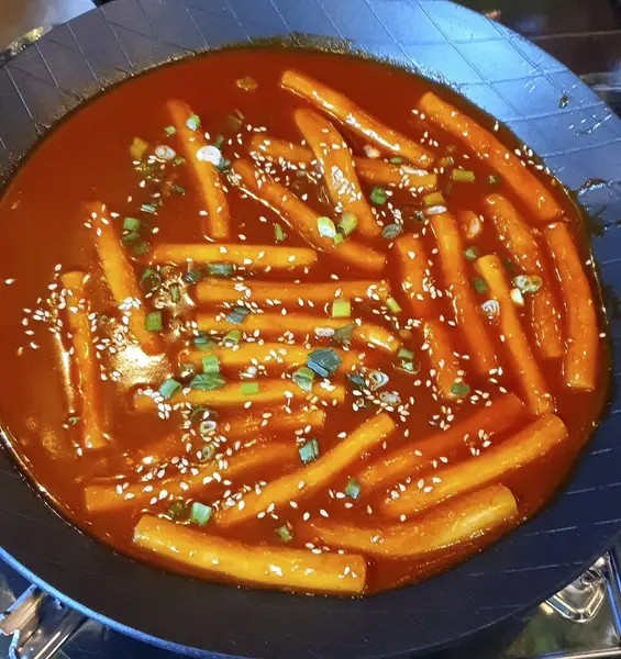 Lezzetli Asya yemeklerinin yakın görüntüsü