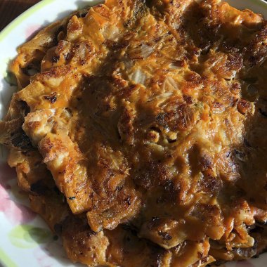 Tabakta bir parça kızarmış tavuk. yüksek kaliteli fotoğraf