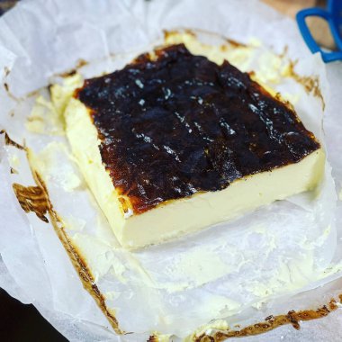 Cheesecake parçası, kapat.