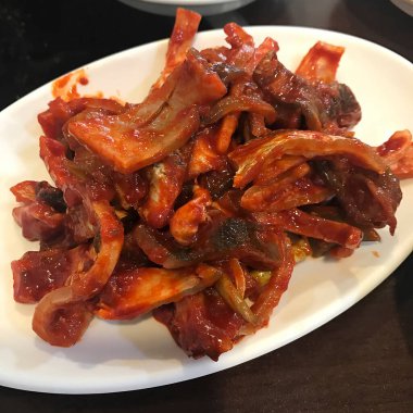 fried pork ribs with vegetables