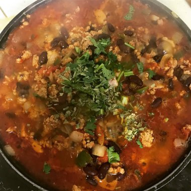 Çorbanın mutfak fotoğrafı.