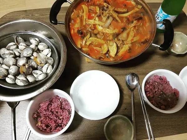 Lezzetli yiyeceklerin yakın görüntüsü