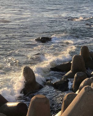 Sahilde güzel deniz dalgaları