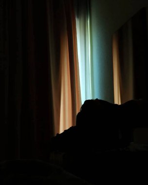 Modern bir otel odasının içinde.