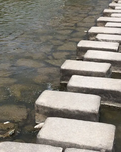 Parktaki taş merdivenler.