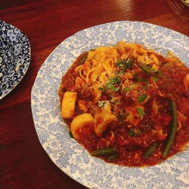 Domates soslu spagetti.