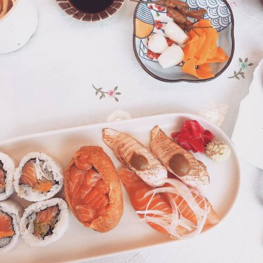 Lezzetli yiyeceklerin yakın görüntüsü