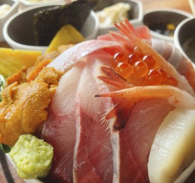 Lezzetli Asya mutfağının yakın görüntüsü