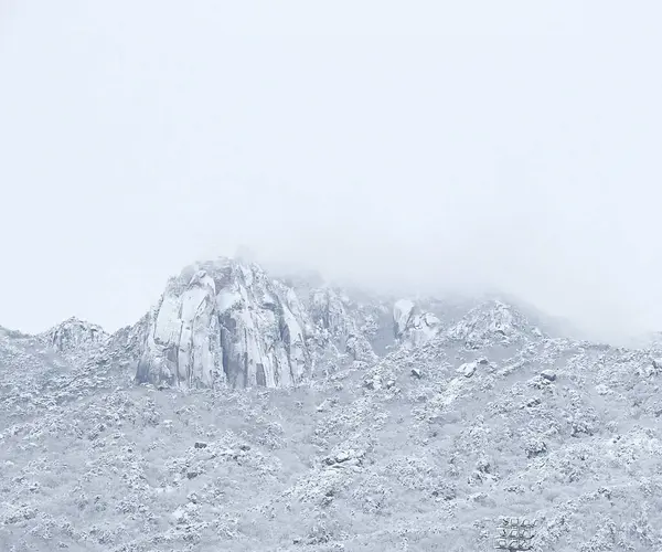 Karla kaplı dağlarla kaplı kış manzarası