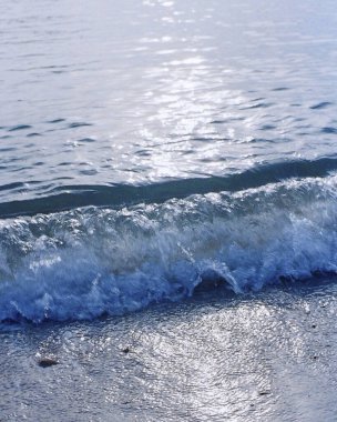 Sahilde bir deniz köpüğü dalgası