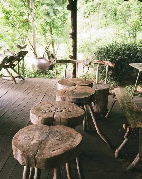 Parktaki ahşap bank