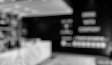 Bokeh efektli kahve dükkanının bulanık arka planı