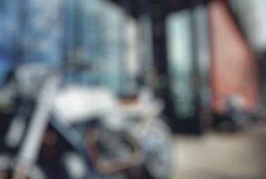 Sokak manzaralı. Bokeh etkisinden soyut arkaplan.