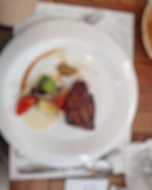 Lokantada soyut bulanık kahvaltı