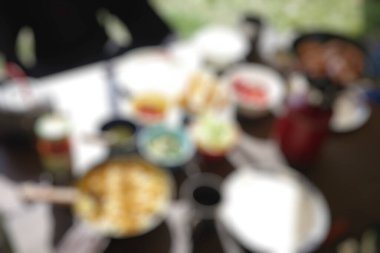 Bokeh resimli soyut bulanık arkaplan restoranı