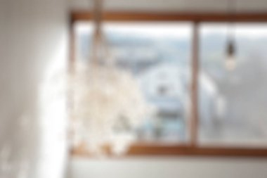 Bulanık arkaplan, ampul ve bulanık ev içi konsept