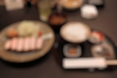 Bokeh resimli soyut bulanık arkaplan restoranı