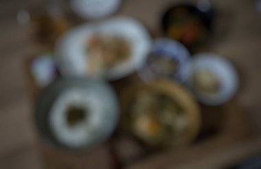 Masa üstü ve bulanık restoran