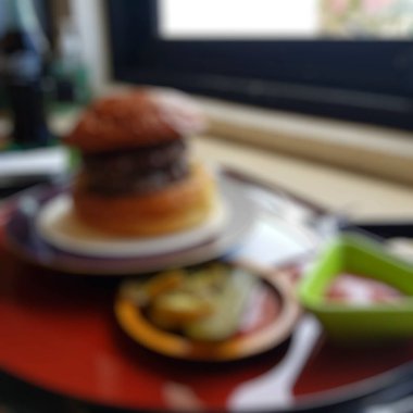 Fast food 'un bulanık arkaplanı.