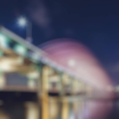 Bokeh ışığıyla modern ofis köprüsünün bulanık arkaplanı