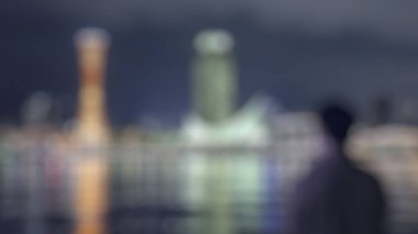 Bulanık şehir manzarası, gece manzarası