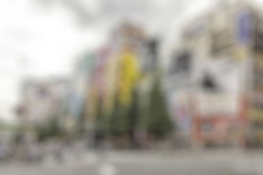 Bangkok, Tayland 'da şehrin soyut bulanıklığı.