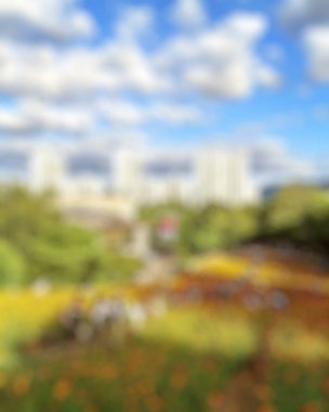 Bulanık şehir arka planı, kentsel arkaplan kavramı