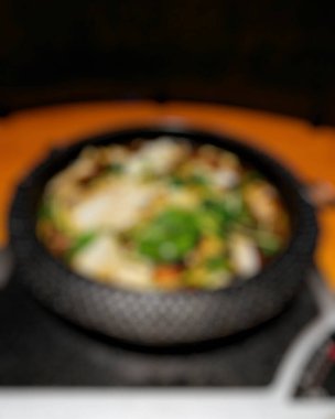 Lezzetli Asya mutfağının yakın görüntüsü