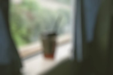 Kahve ve güneş gölgesi ile bulanık arkaplan