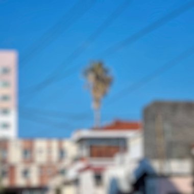 Şehirdeki araba bulanık.