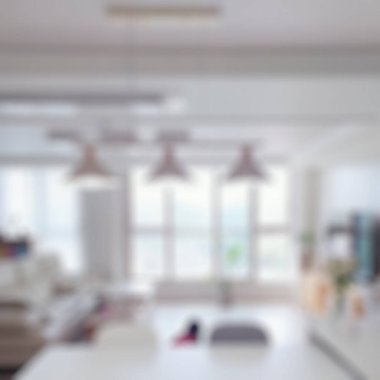 Arka planda bulanık modern mutfak,