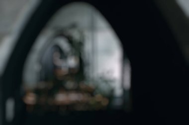 Pencereli bulanık bir iç görüntünün soyut arkaplanı