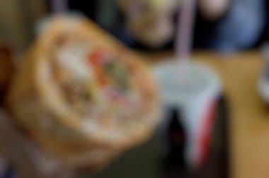 Restoran temalı bulanık arka planda fast food
