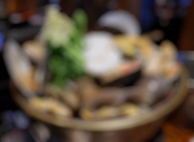 Bokeh resimli soyut bulanık arkaplan restoranı