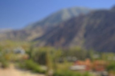 Turizm Tema yaratıcı soyut bulanıklık arka plan bokeh efektli dağcılık