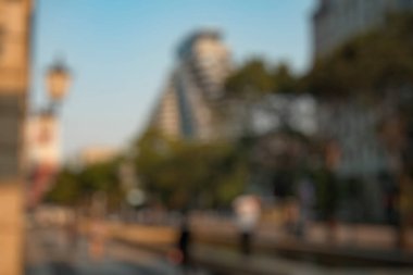 Soyut şehrin bulanık şehir görünümü