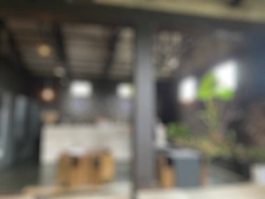 Modern kahve dükkanının bulanık arka planı