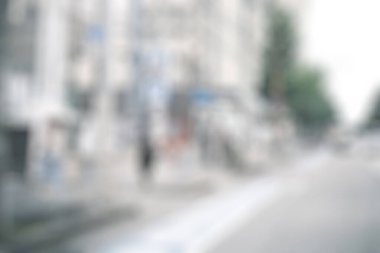 Sokak yolunun bulanık arkaplanı