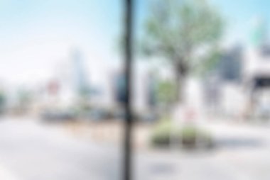 Yol manzaralı bulanık şehir