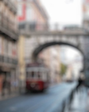 Eski şehrin bulanık manzarası.