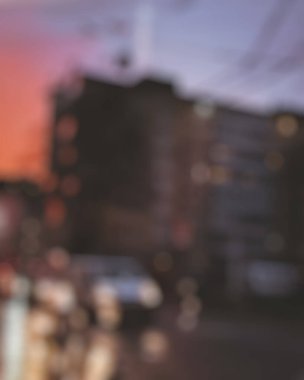 Şehir ışıklarının bulanık arkaplanı