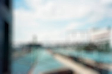 Nehirle şehir merkezinin bulanık görüntüsü