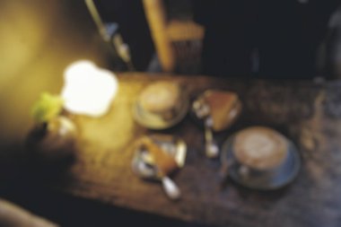 Filtre efektli eski tarz kahve dükkanının bulanıklığı