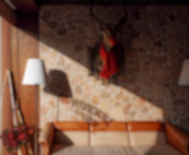 Modern oturma odasının bulanık arka planı