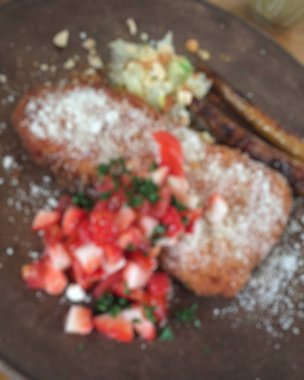 Sebzeli lezzetli yemek manzarasını kapat.