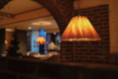 Arkaplan için restoranın iç kısmının bulanık görüntüsü