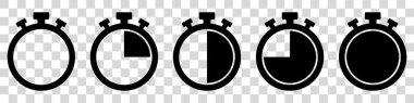 Timers icon on transparent background. Isolated vector elements. Stopwatch symbol
